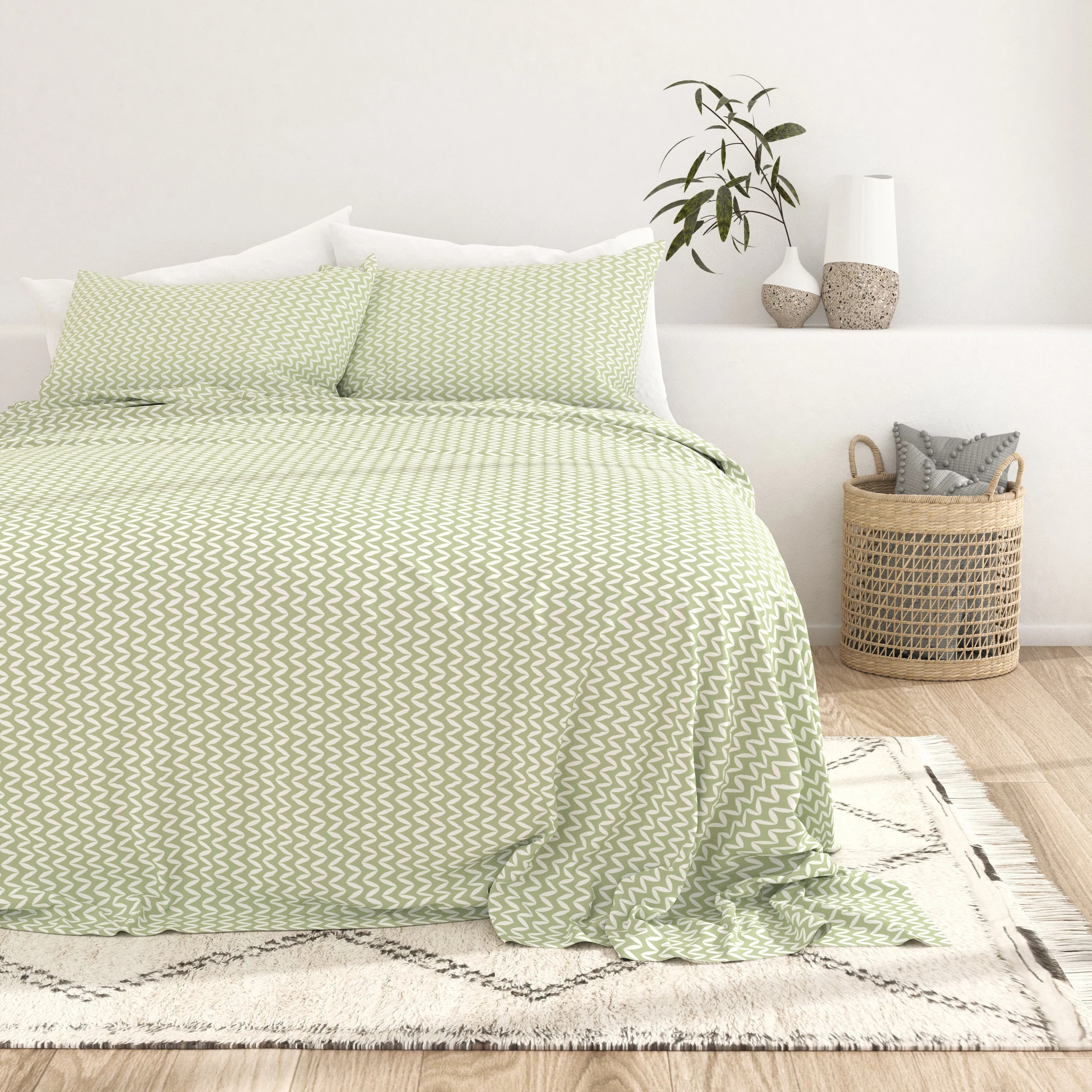 Puffed Chevron Pattern 4-Piece Sheet Set (Sale) - Image 8