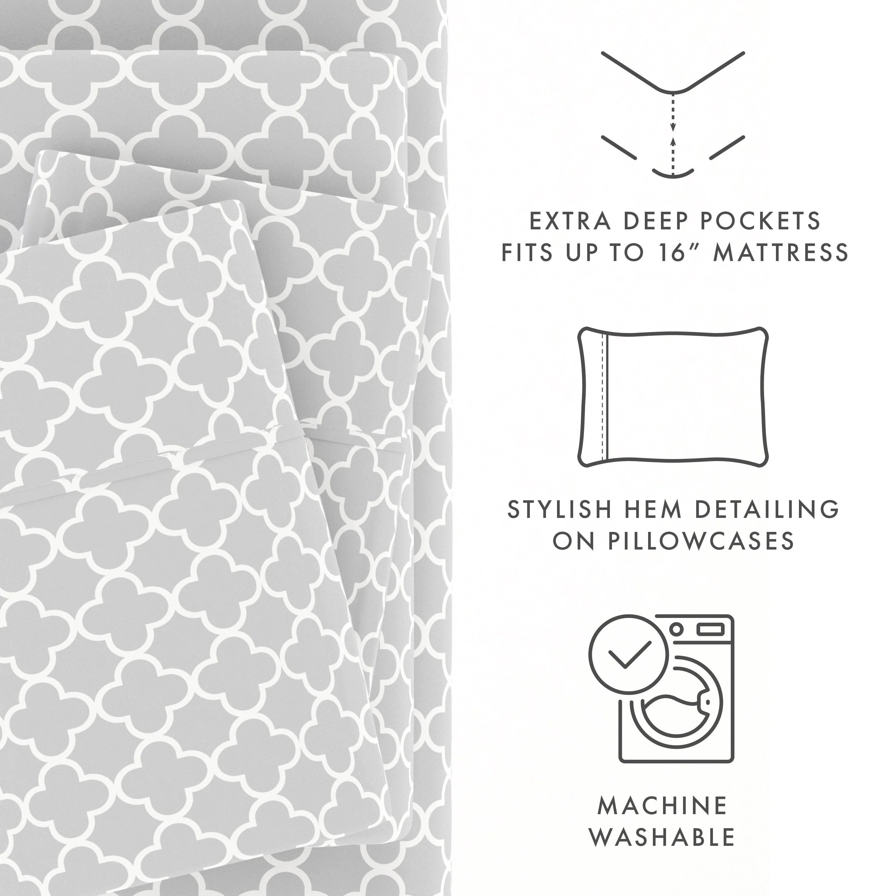 Quatrefoil Pattern 4-Piece Sheet Set (Sale) - Image 14