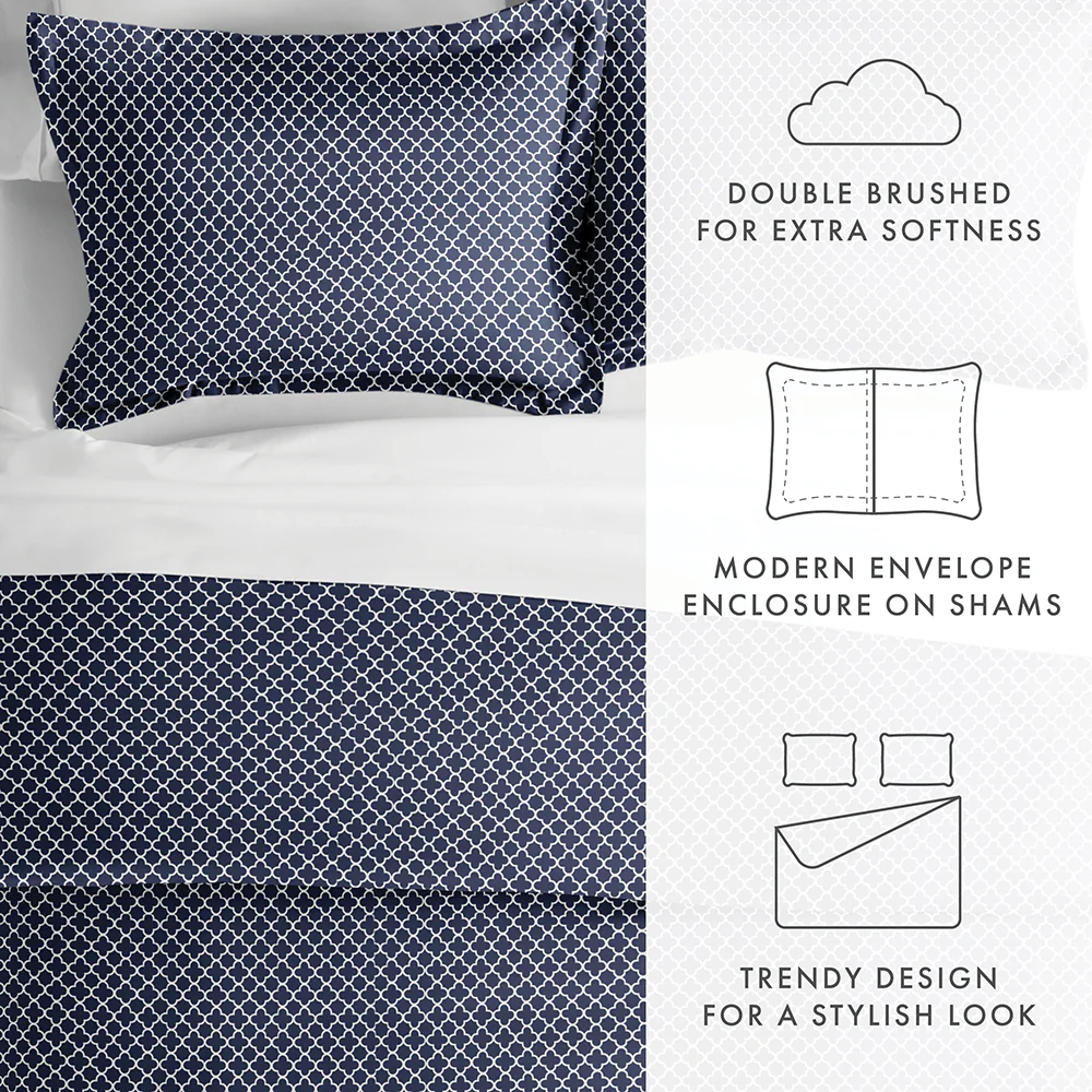 Quatrefoil Pattern 3-Piece Duvet Cover Set (Sale) - Image 15