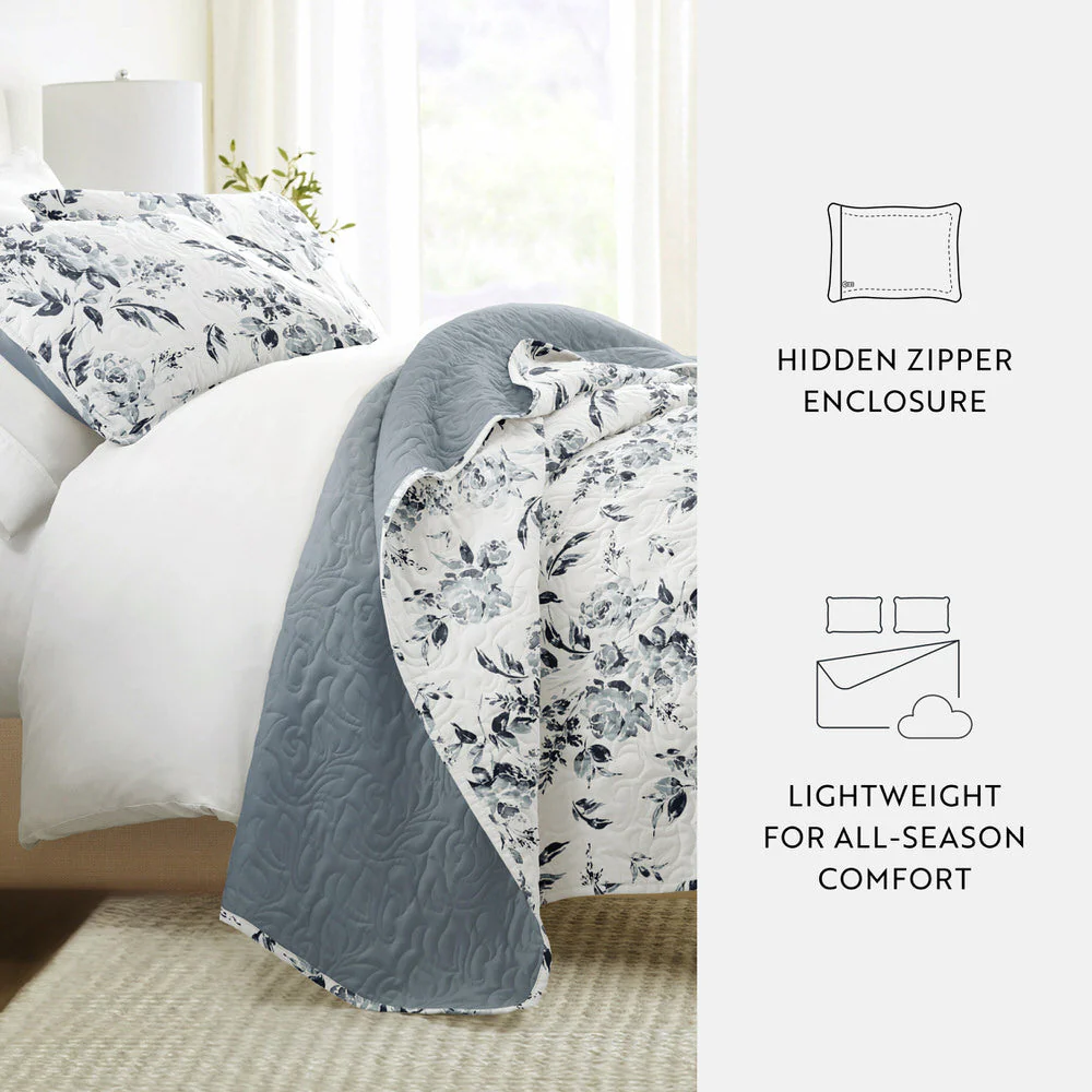Rose Garden Reversible Quilted Coverlet Set (Sale) - Image 10