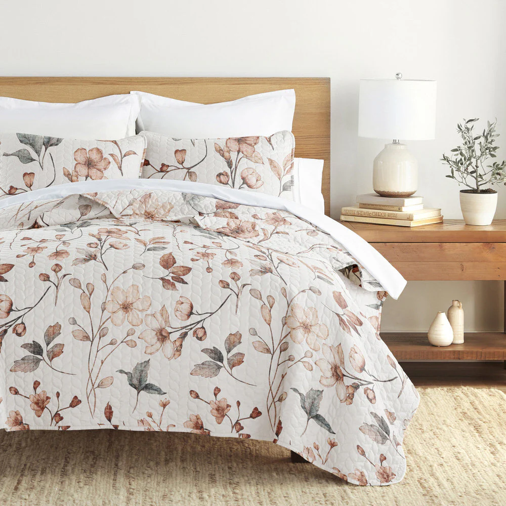 Russet Floral Quilted Coverlet Set (Sale) - Image 2