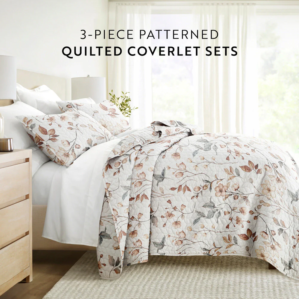 Russet Floral Quilted Coverlet Set (Sale) - Image 5