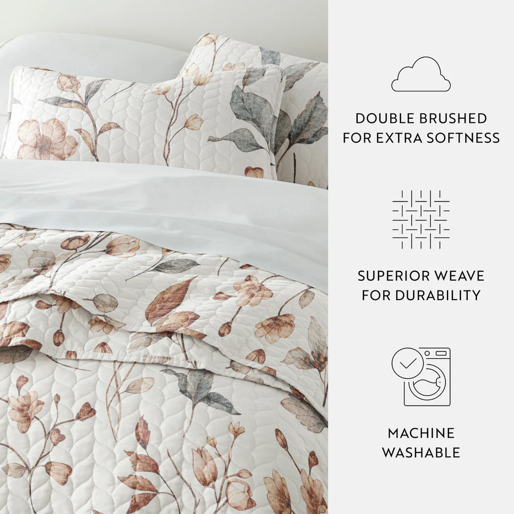 Russet Floral Quilted Coverlet Set (Sale) - Image 7