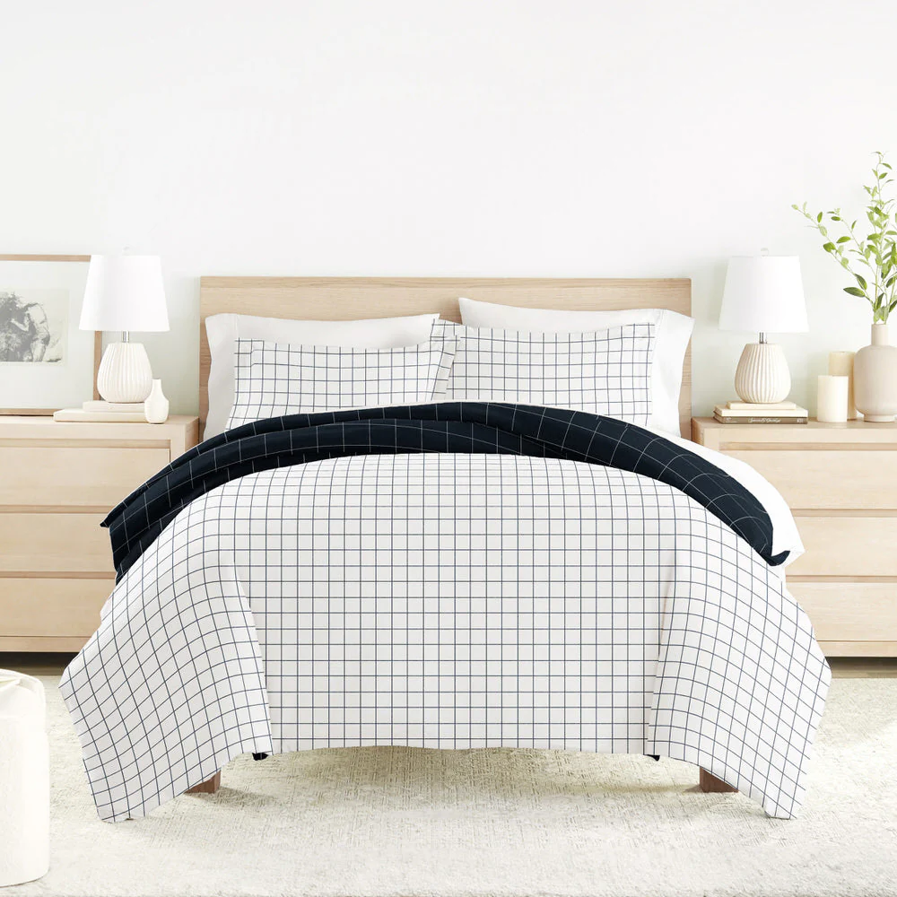 Rustic Windowpane Pattern 3-Piece Reversible Duvet Cover Set (Sale) - Image 6