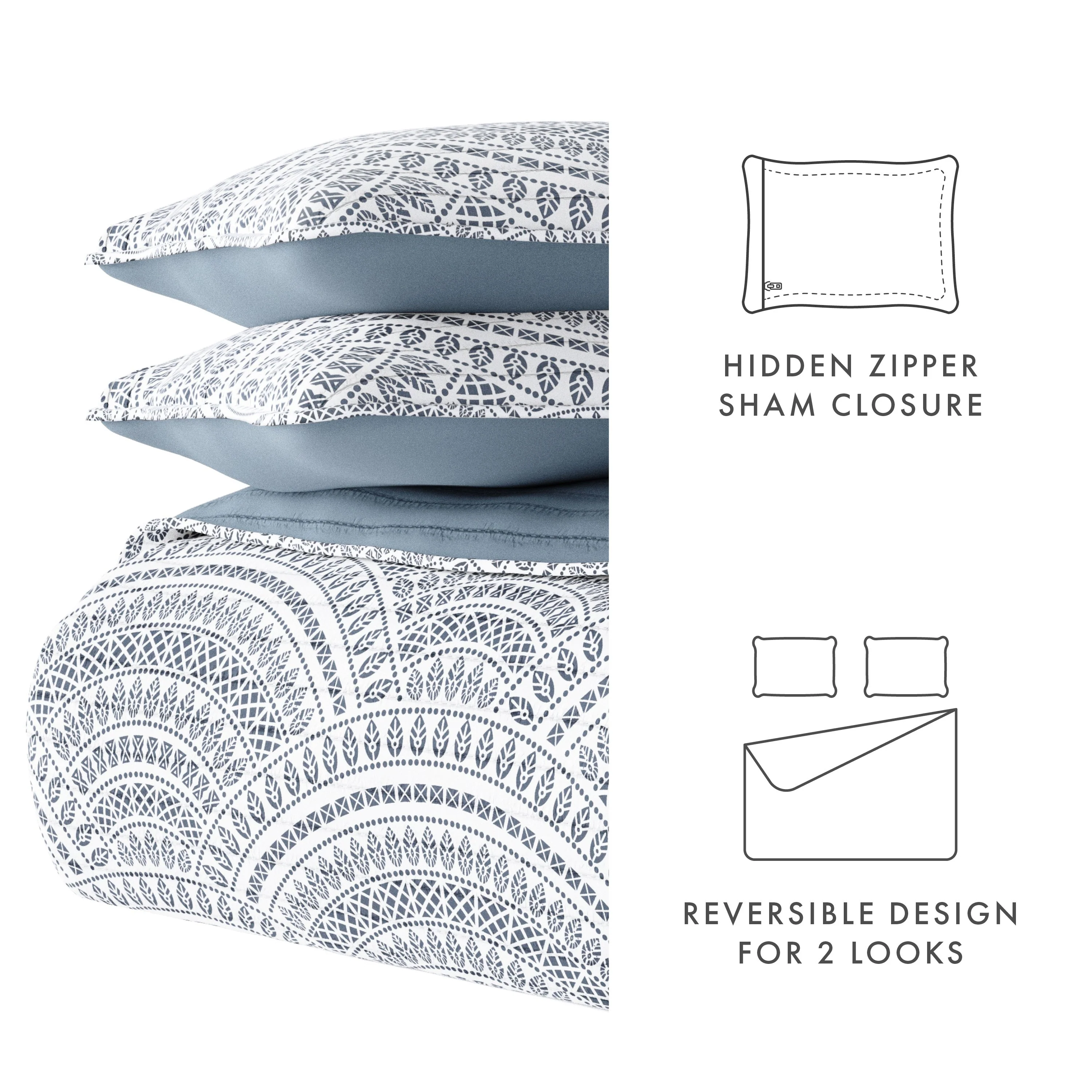 Scallop Reversible Quilted Coverlet Set (Sale) - Image 40