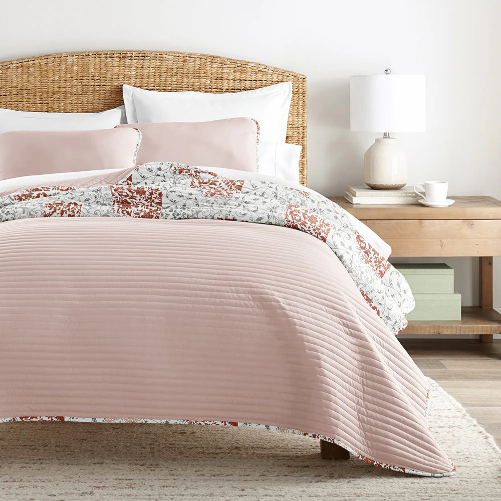 Scrolled Patchwork Reversible Quilted Coverlet Set (Sale) - Image 10