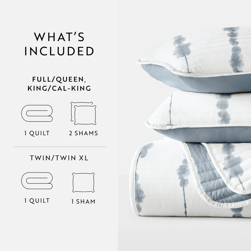 Shibori Reversible Quilted Coverlet Set (Sale) - Image 9