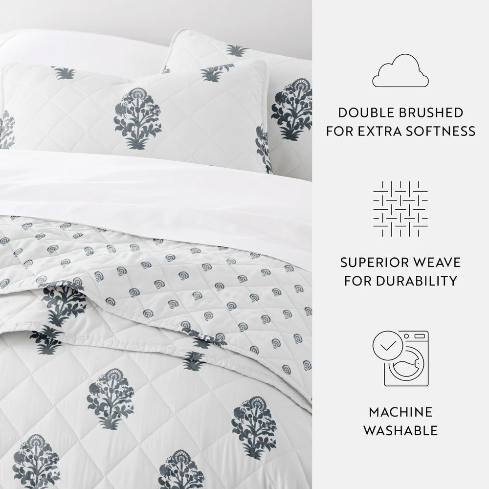 Stamped Bloom Reversible Quilted Coverlet Set (Sale) - Image 11