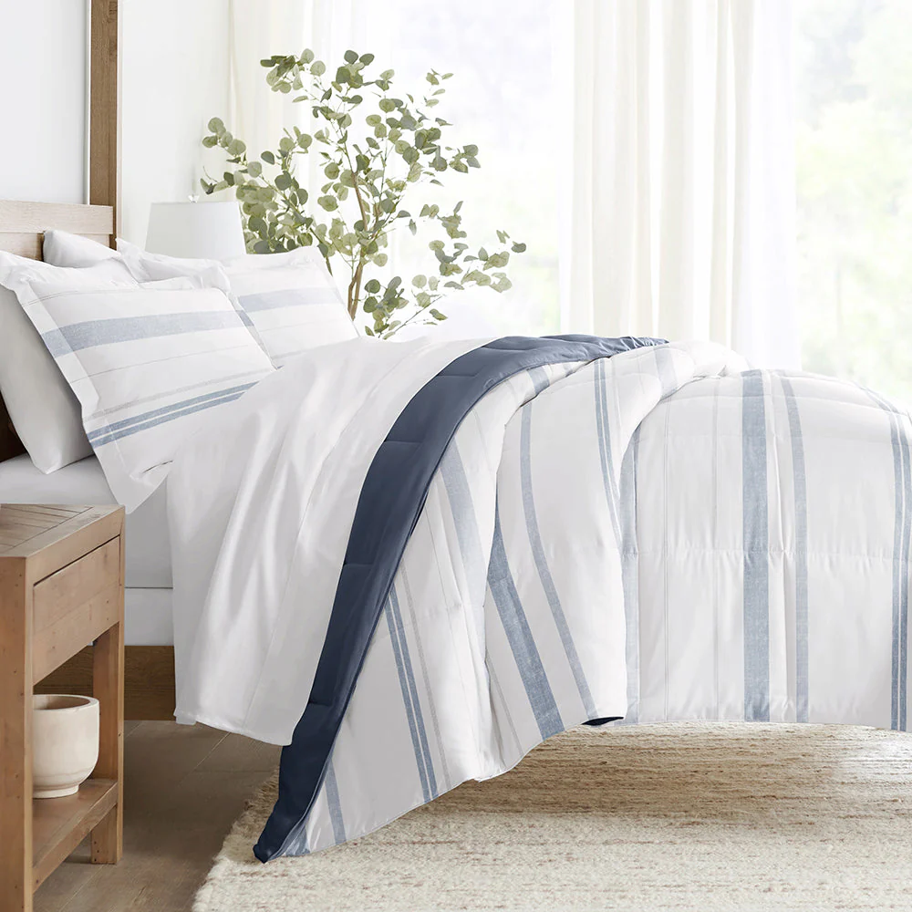 Stitched Stripe Reversible Down-Alternative Comforter Set (Sale) - Image 2