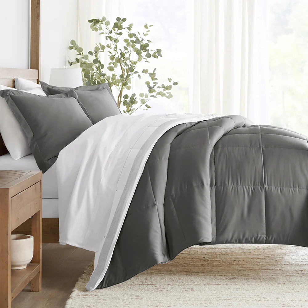 Stitched Stripe Reversible Down-Alternative Comforter Set (Sale) - Image 3