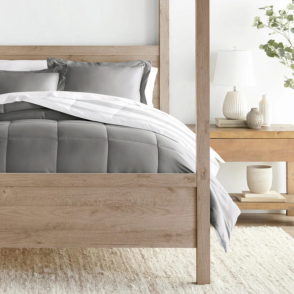 Stitched Stripe Reversible Down-Alternative Comforter Set (Sale) - Image 7