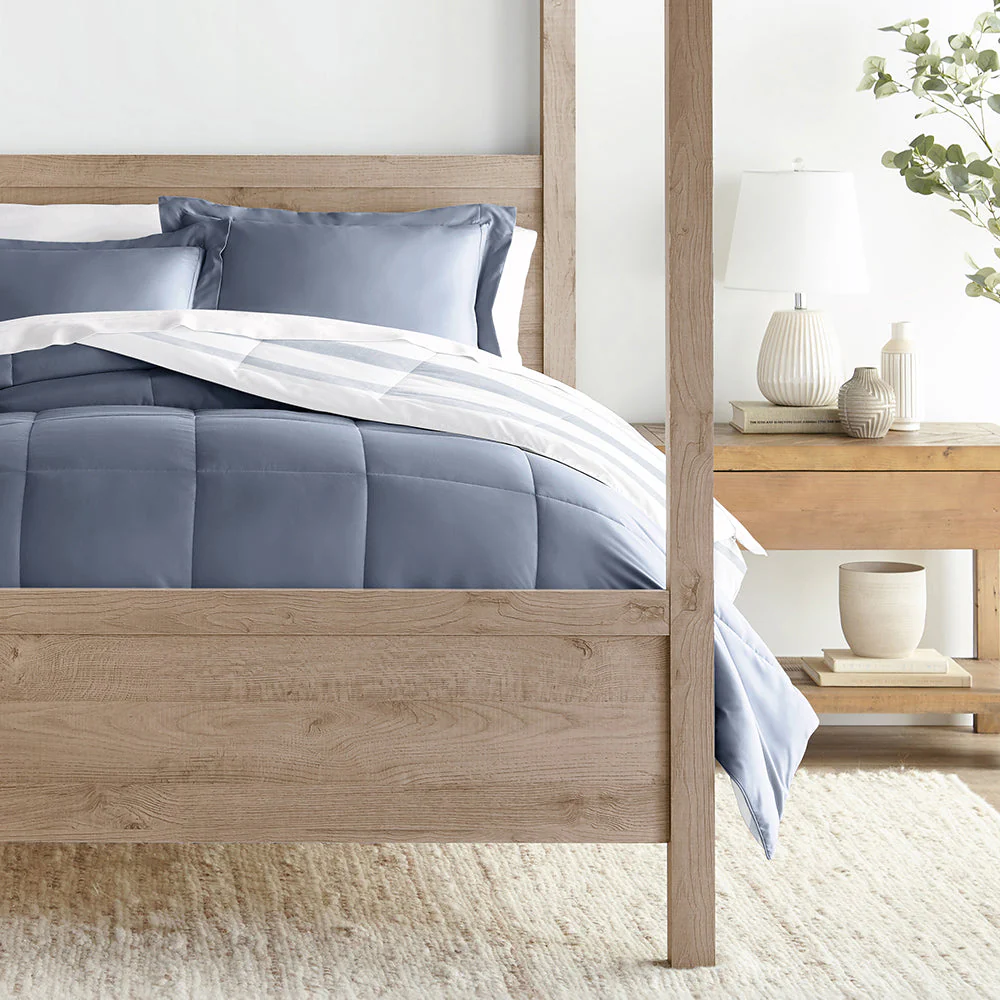 Stitched Stripe Reversible Down-Alternative Comforter Set (Sale) - Image 8