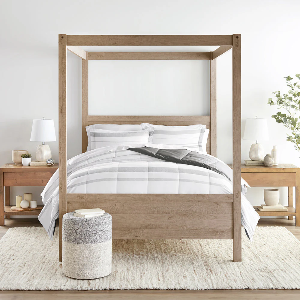 Stitched Stripe Reversible Down-Alternative Comforter Set (Sale) - Image 9