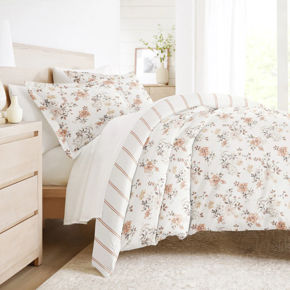 Sunset Garden Pattern 3-Piece Reversible Duvet Cover Set (Sale) - Image 3