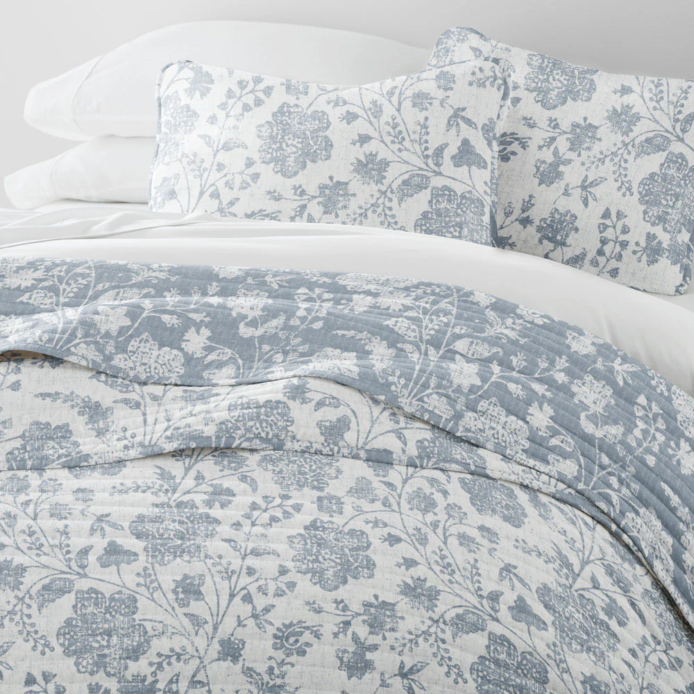Textured Floral Reversible Quilted Coverlet Set (Sale) - Image 17