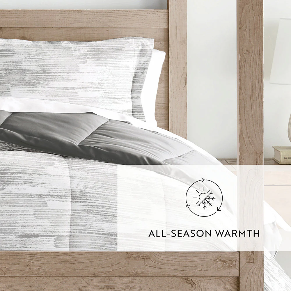 Textured Stripe Reversible Down-Alternative Comforter Set (Sale) - Image 10