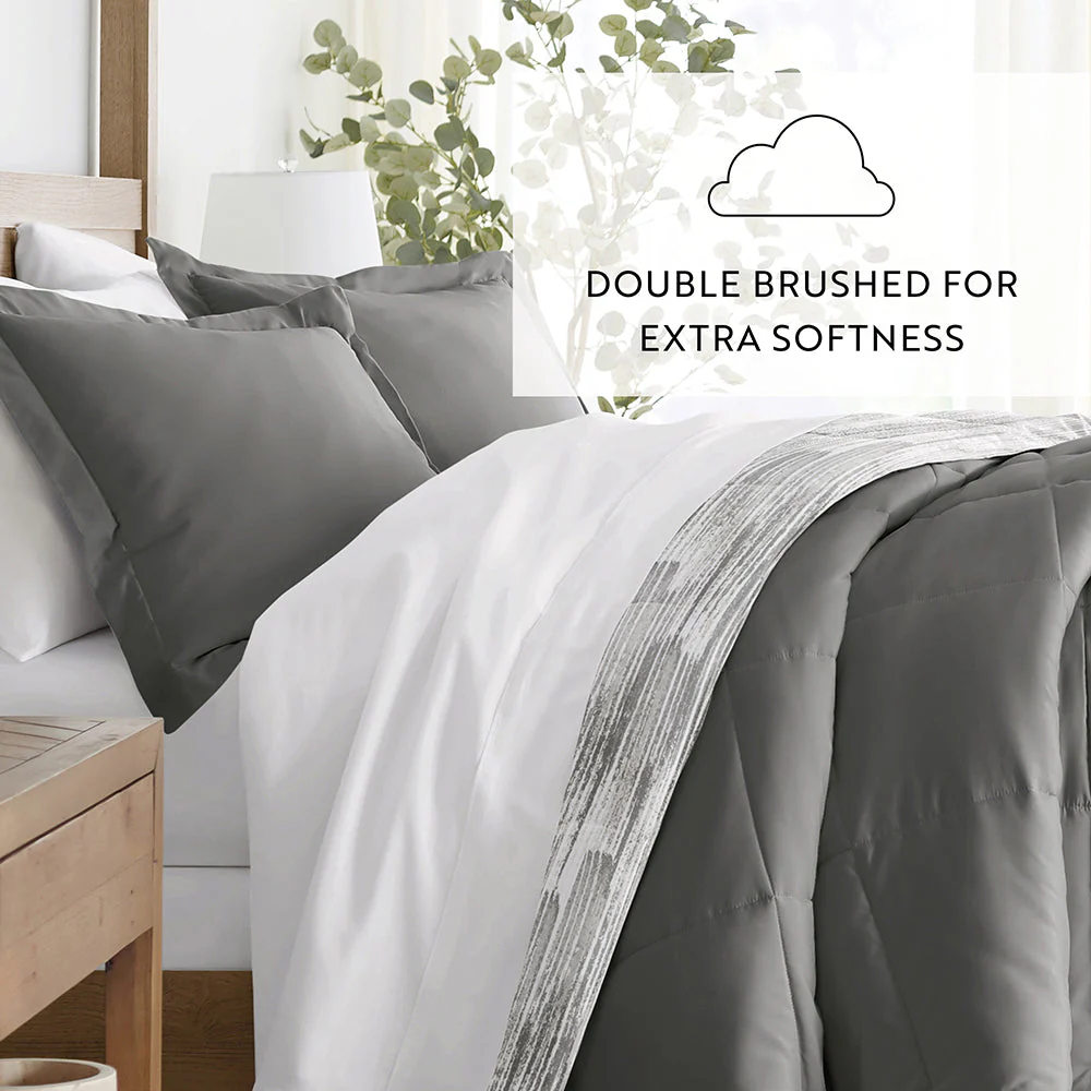 Textured Stripe Reversible Down-Alternative Comforter Set (Sale) - Image 11