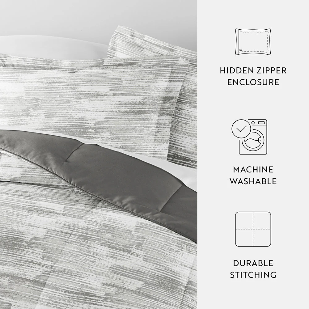 Textured Stripe Reversible Down-Alternative Comforter Set (Sale) - Image 13