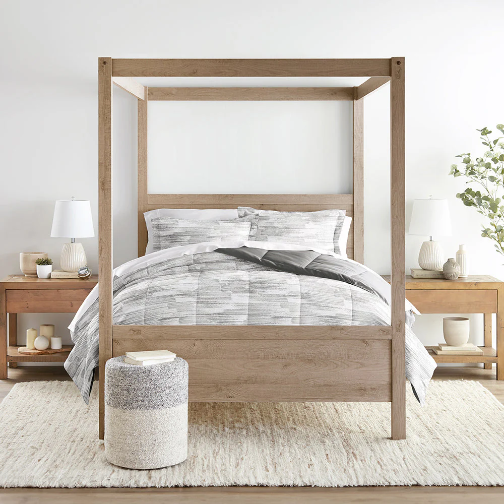 Textured Stripe Reversible Down-Alternative Comforter Set (Sale) - Image 5