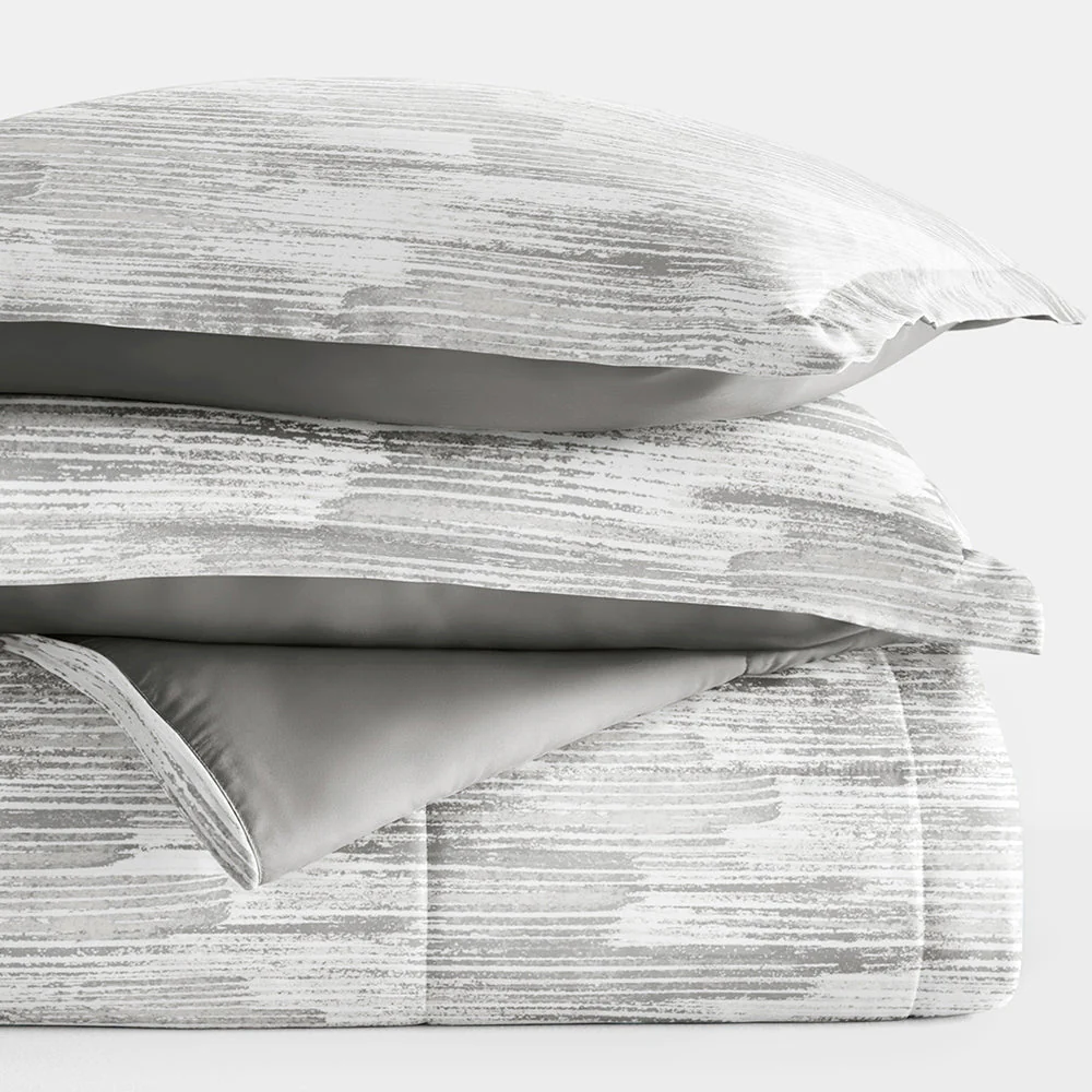 Textured Stripe Reversible Down-Alternative Comforter Set (Sale) - Image 9