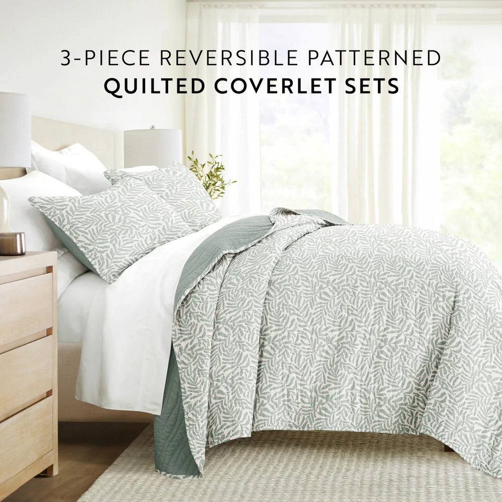 Tossed Ferns Reversible Quilted Coverlet Set (Sale) - Image 13
