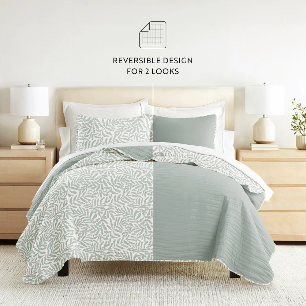 Tossed Ferns Reversible Quilted Coverlet Set (Sale) - Image 15