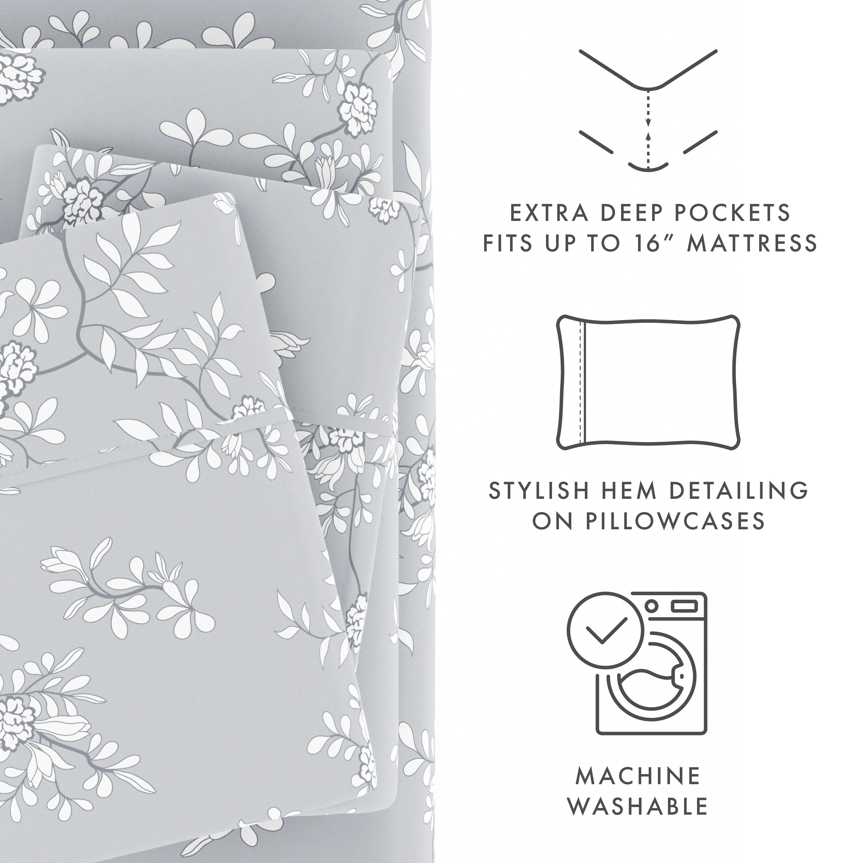 Trellis Vine Pattern 4-Piece Sheet Set (Sale) - Image 7