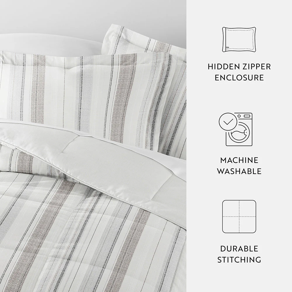 Vertical Stripe Reversible Down-Alternative Comforter Set (Sale) - Image 13