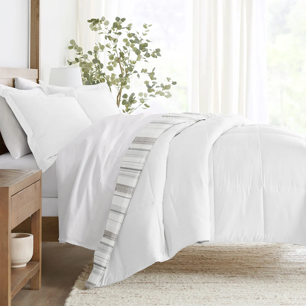 Vertical Stripe Reversible Down-Alternative Comforter Set (Sale) - Image 2