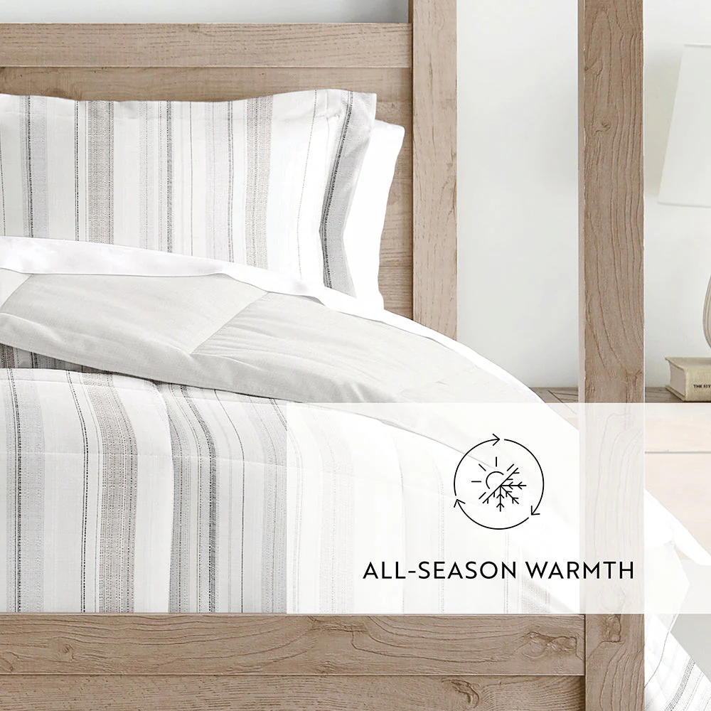 Vertical Stripe Reversible Down-Alternative Comforter Set (Sale) - Image 7