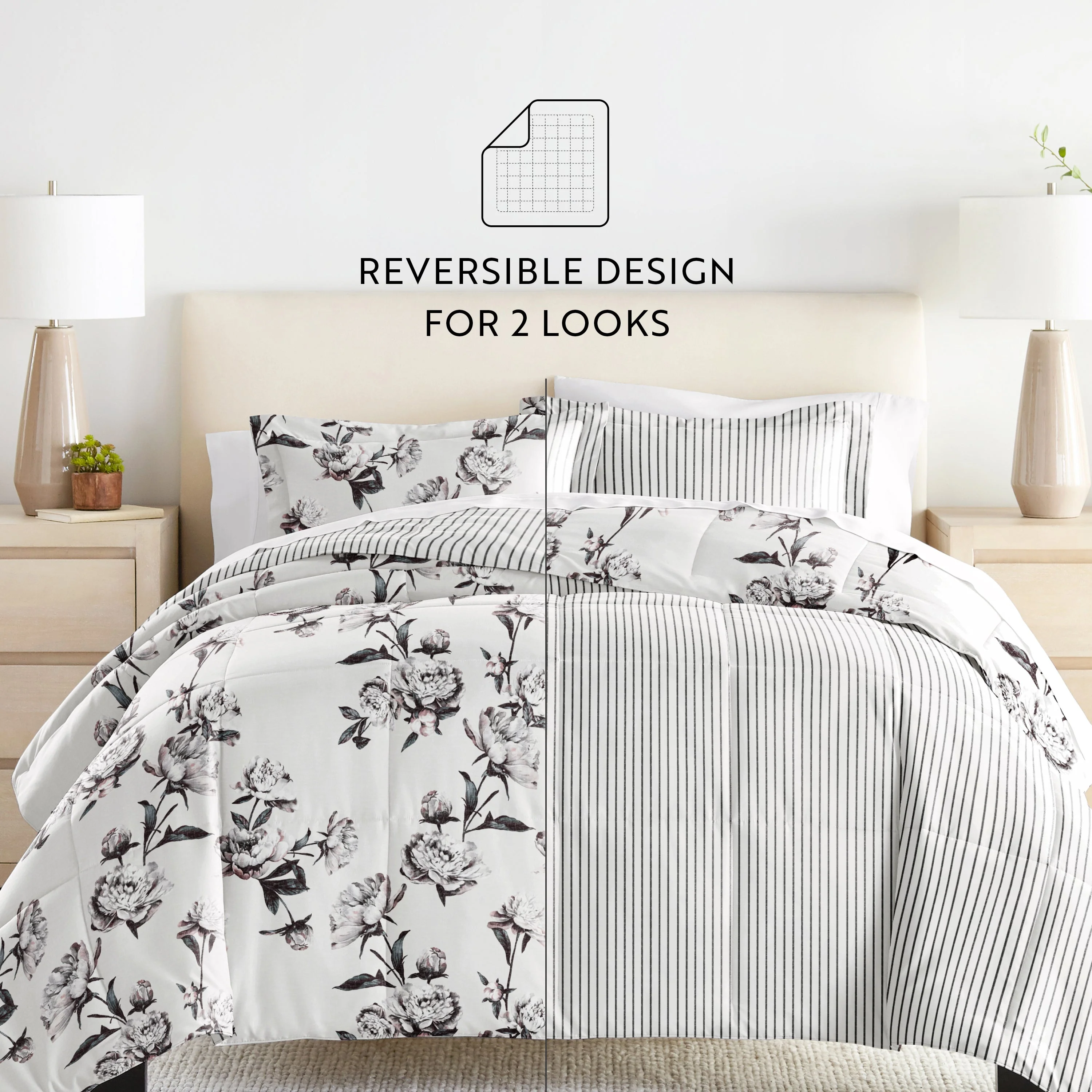 Vintage Magnolia Reversible Down-Alternative Comforter Set (Sale) - Image 12