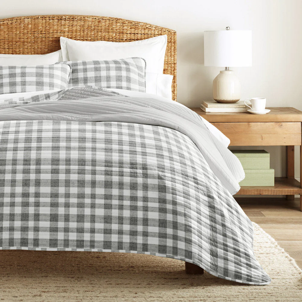 Watercolor Plaid Reversible Quilted Coverlet Set (Sale) - Image 3