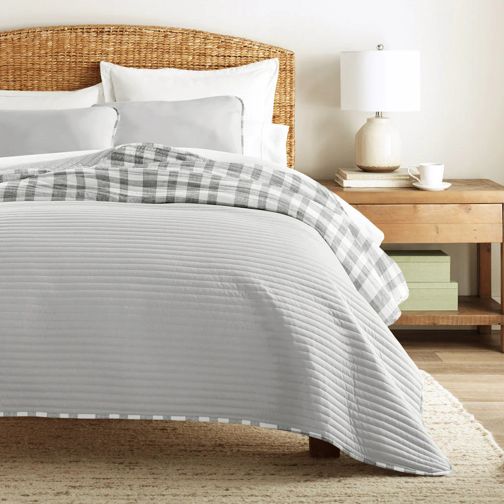 Watercolor Plaid Reversible Quilted Coverlet Set (Sale) - Image 4