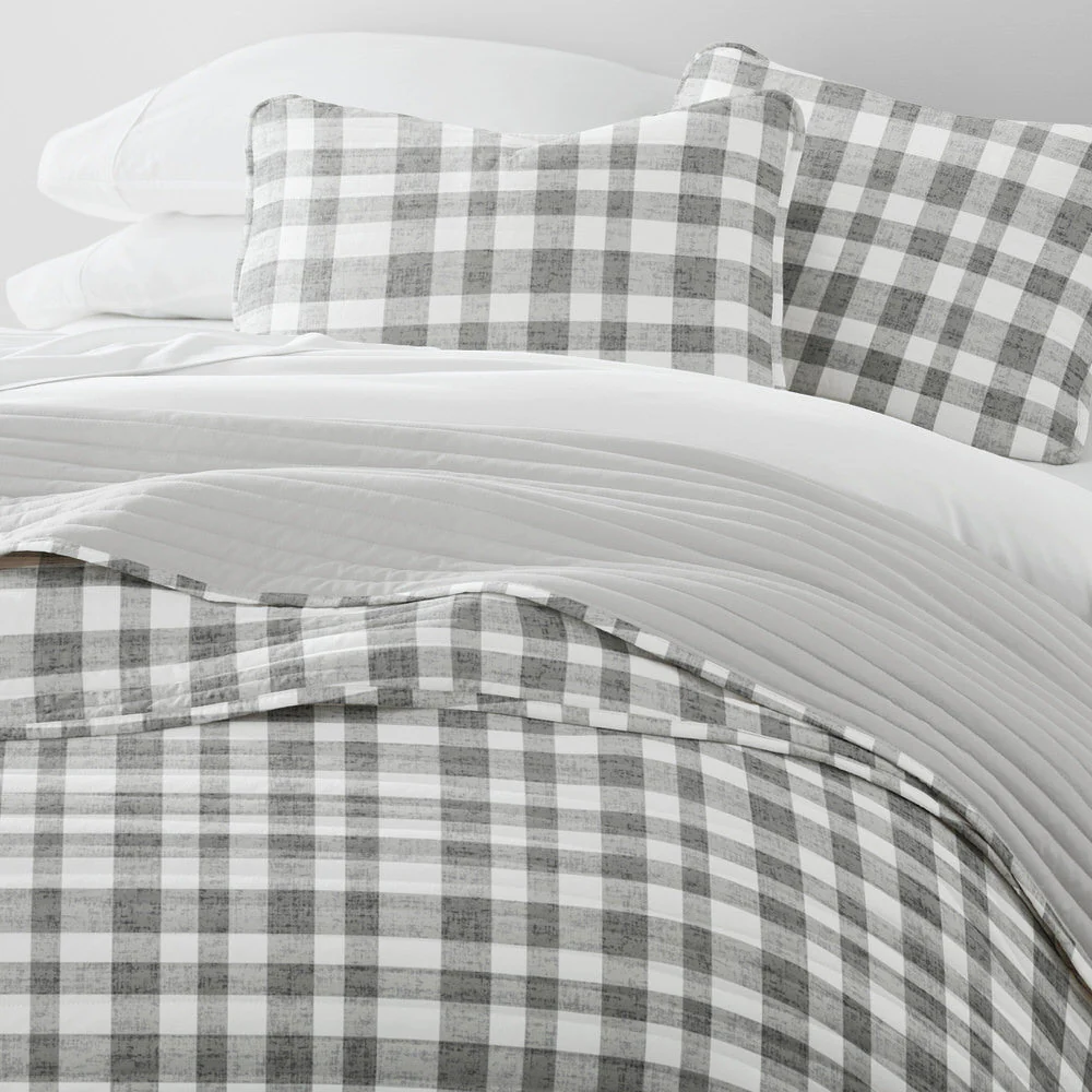 Watercolor Plaid Reversible Quilted Coverlet Set (Sale) - Image 5