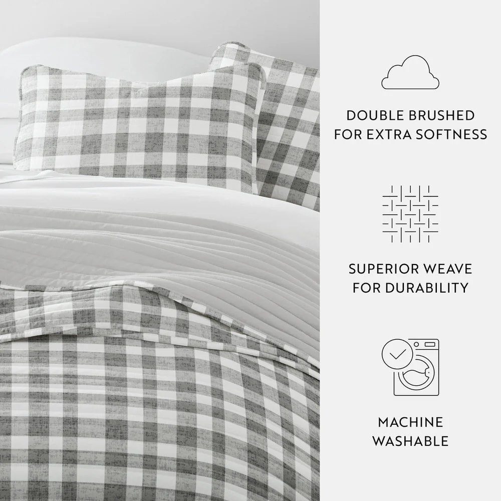 Watercolor Plaid Reversible Quilted Coverlet Set (Sale) - Image 9
