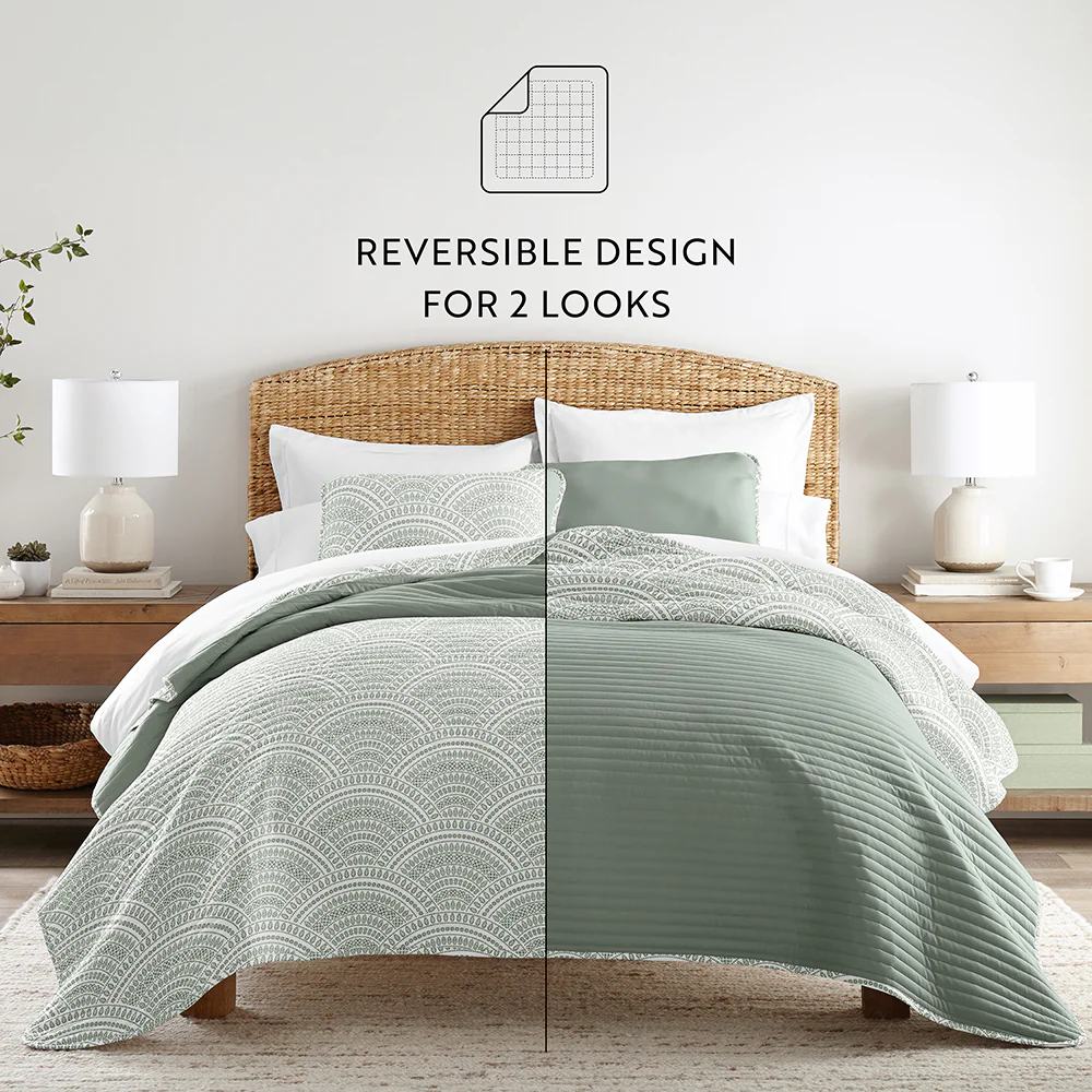 Scallop Reversible Quilted Coverlet Set - Image 17