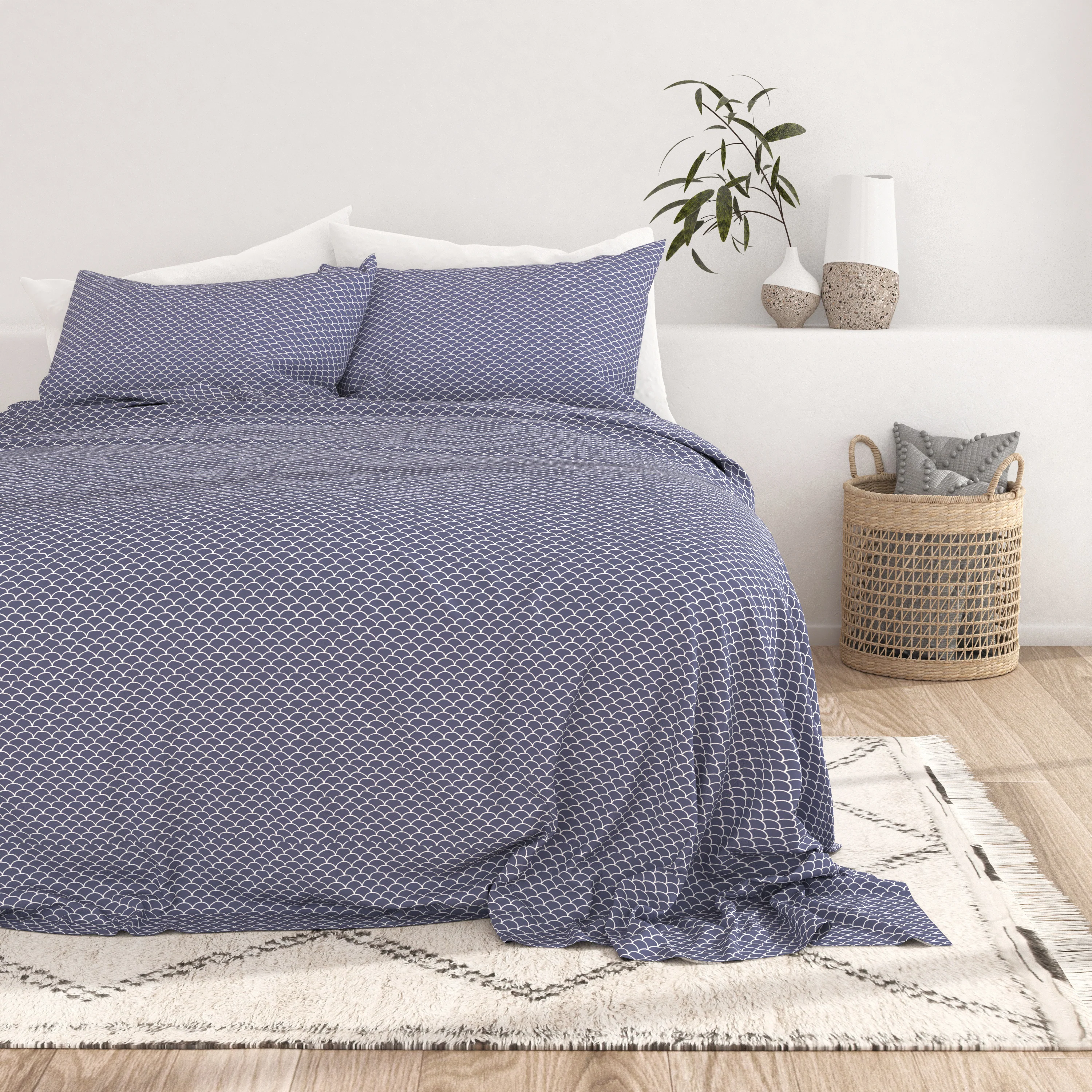 Scallops Pattern 4-Piece Sheet Set - Image 7