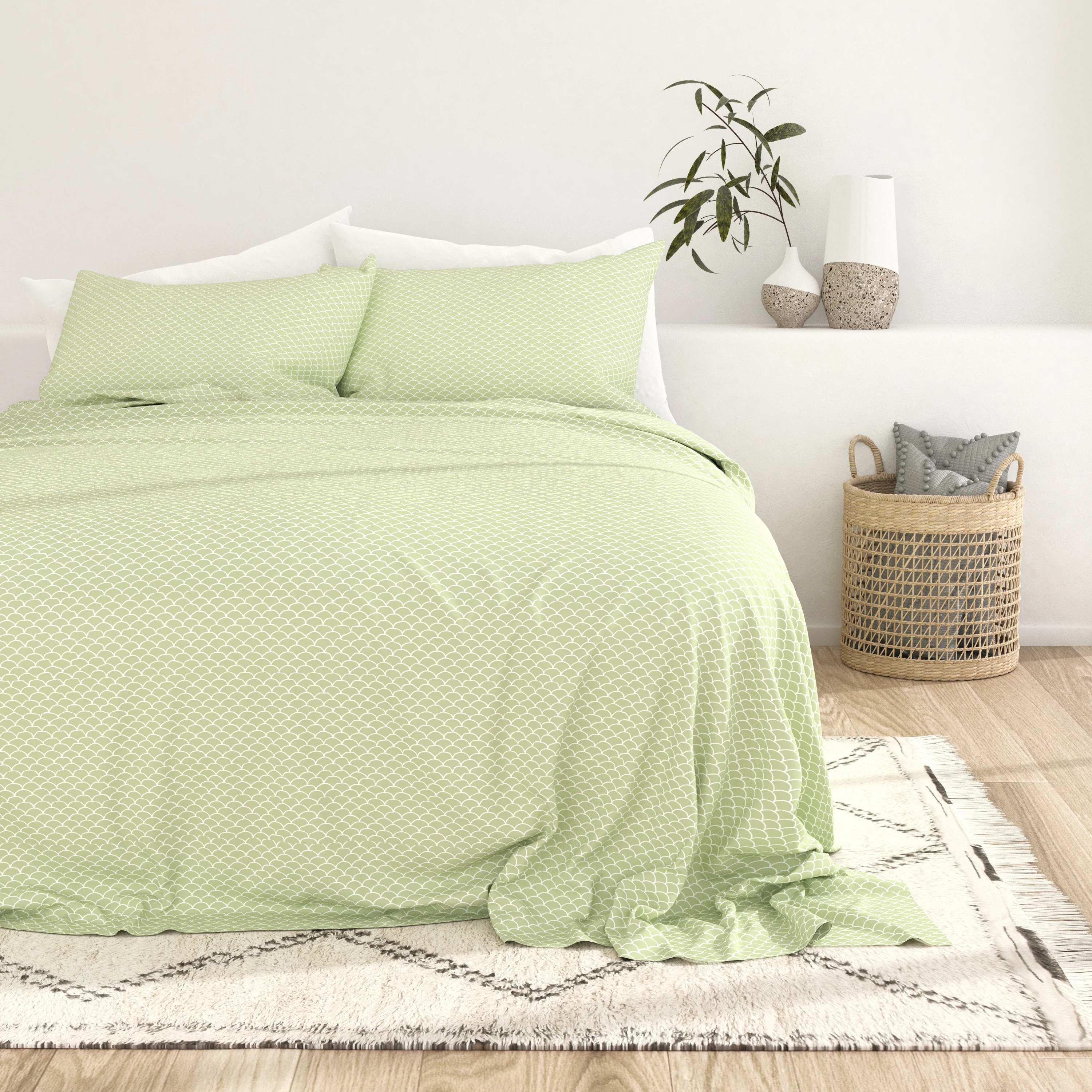 Scallops Pattern 4-Piece Sheet Set - Image 9