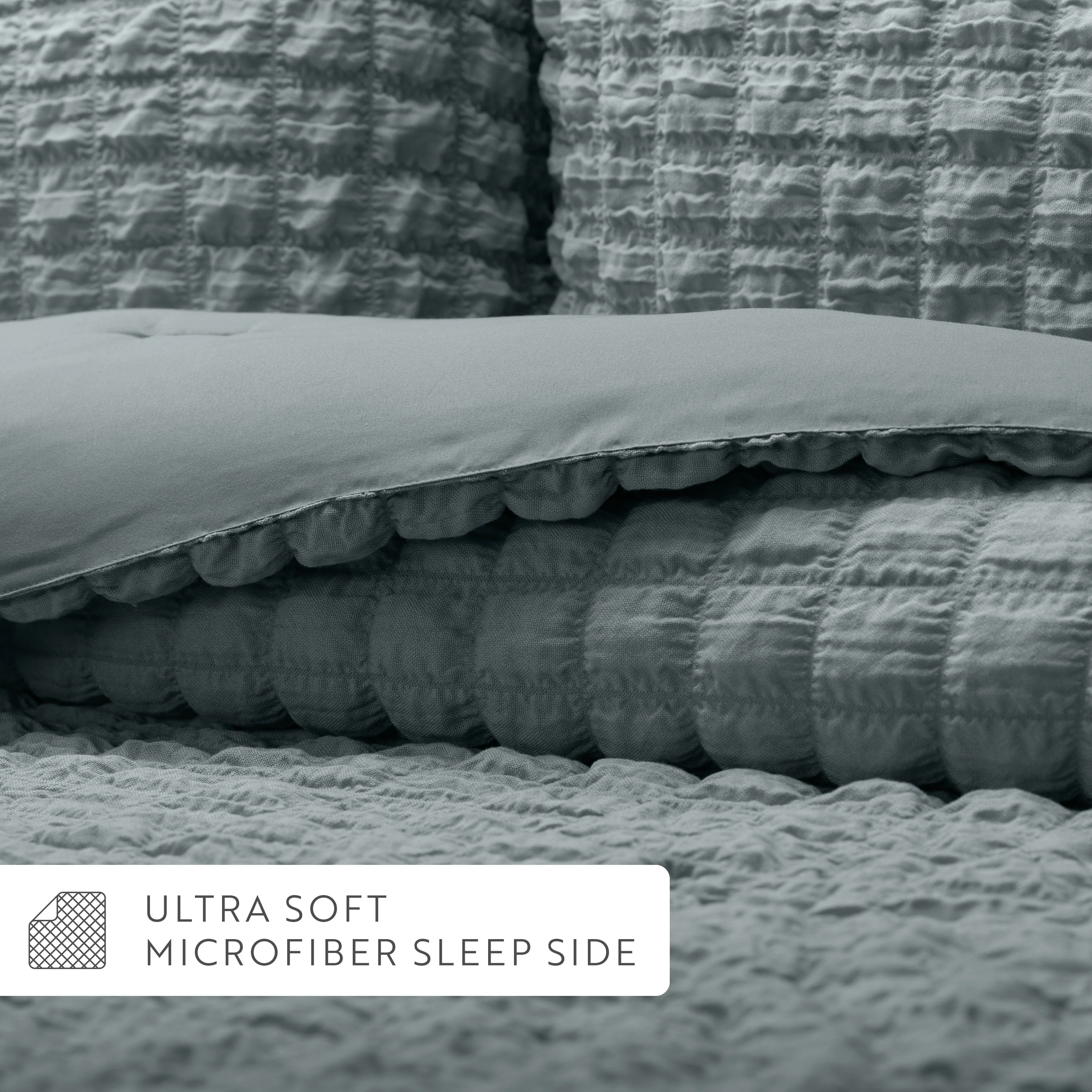 Seersucker Box Textured Down-Alternative Comforter Set - Image 21