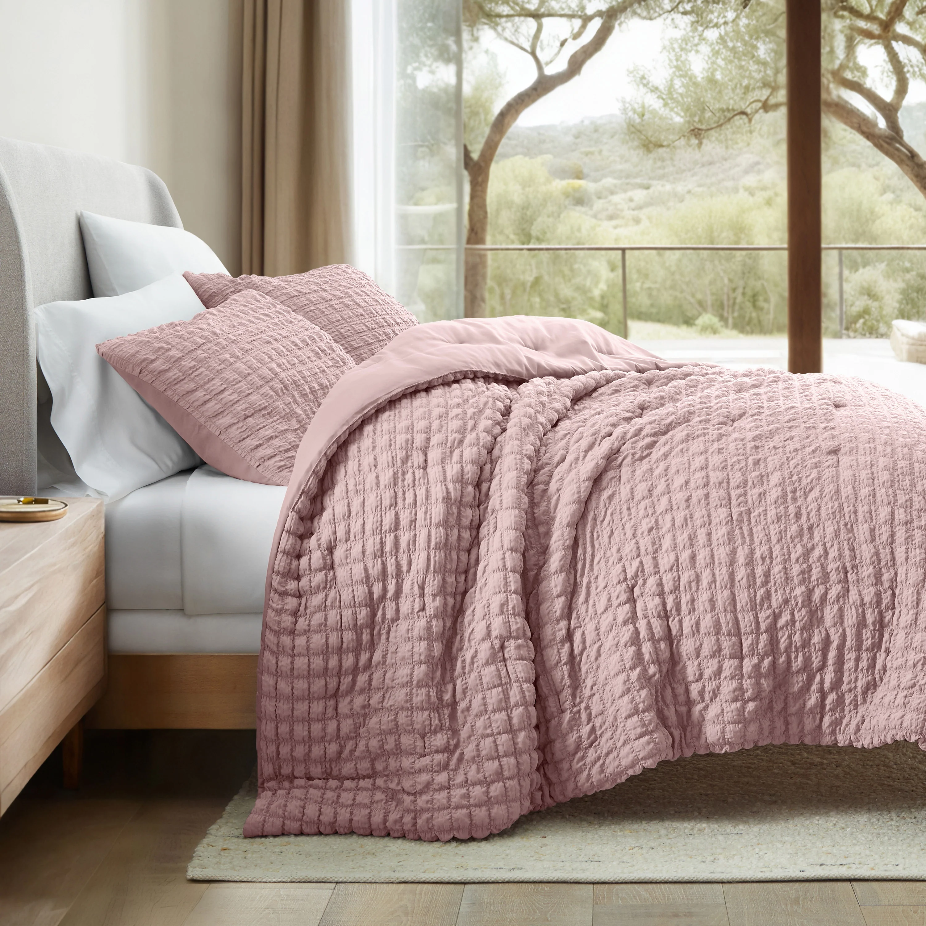 Seersucker Box Textured Down-Alternative Comforter Set - Image 3