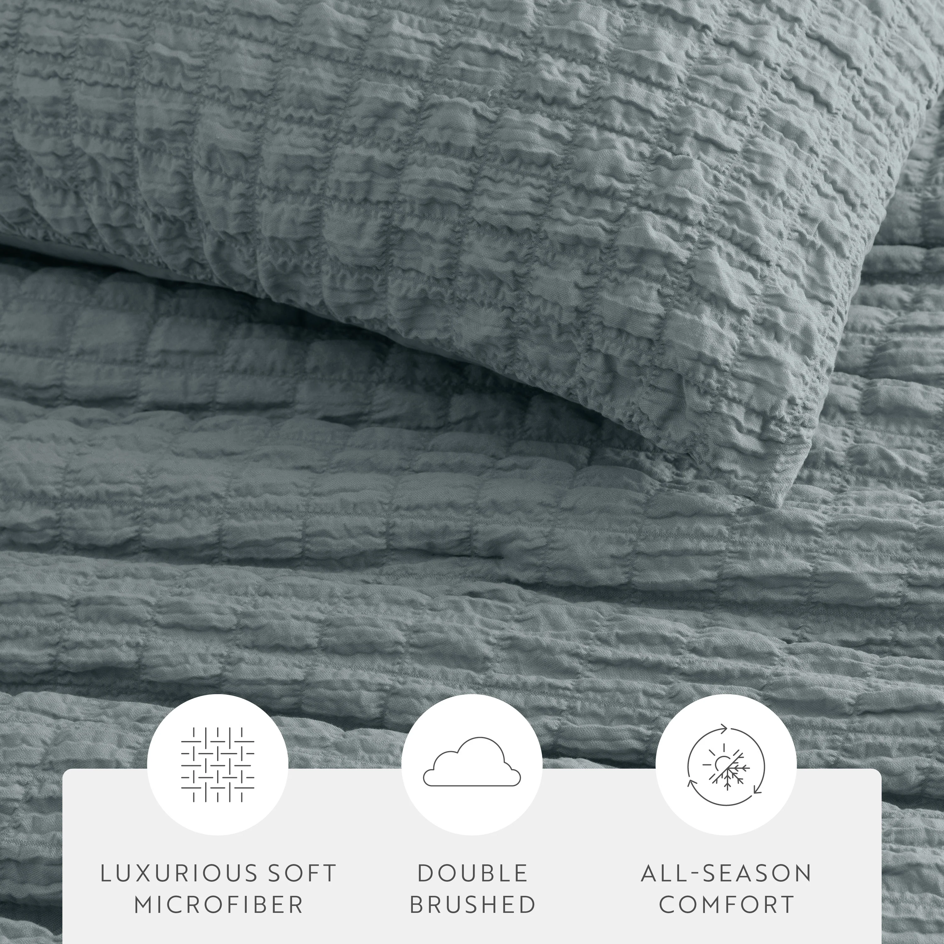 Seersucker Box Textured Down-Alternative Comforter Set - Image 41