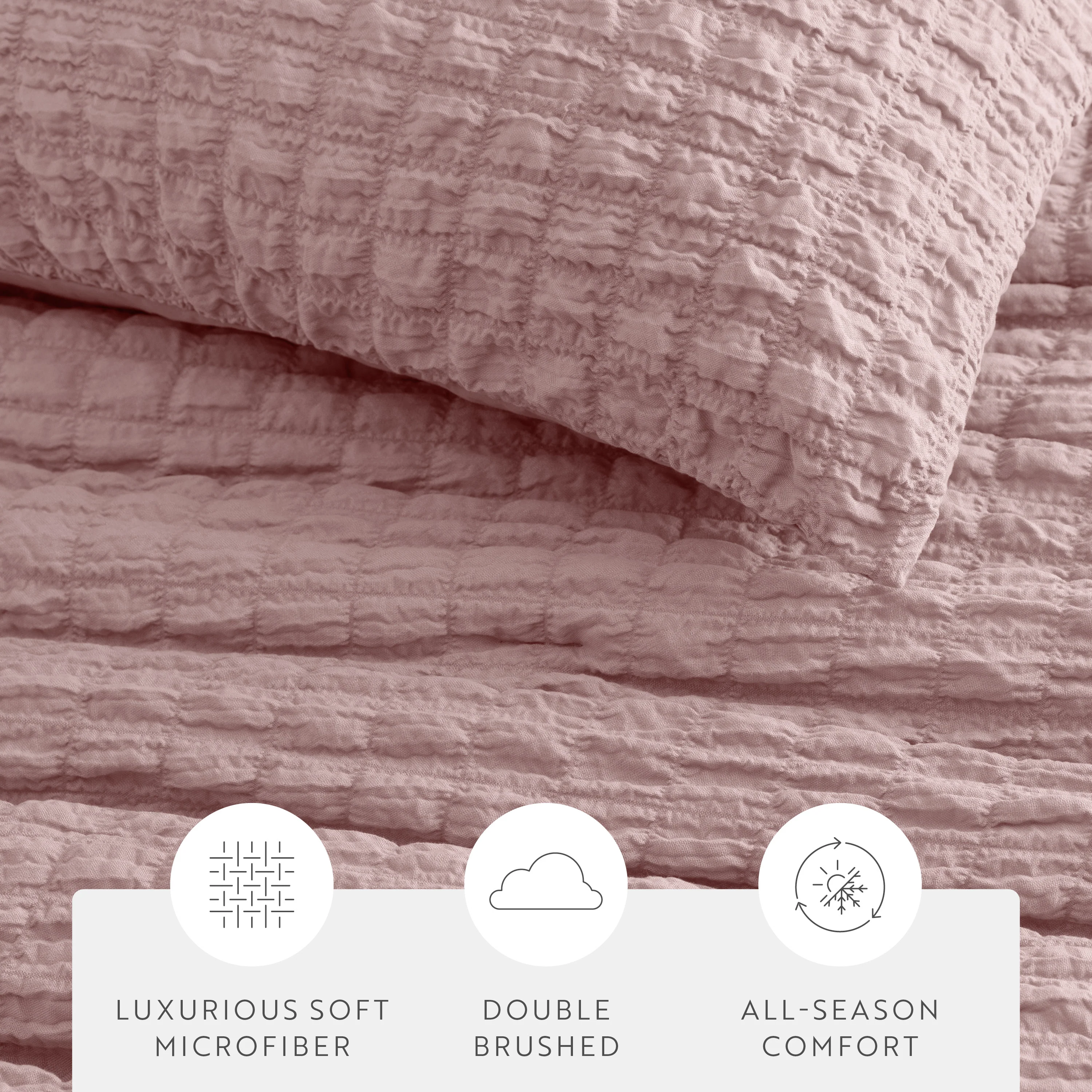 Seersucker Box Textured Down-Alternative Comforter Set - Image 43