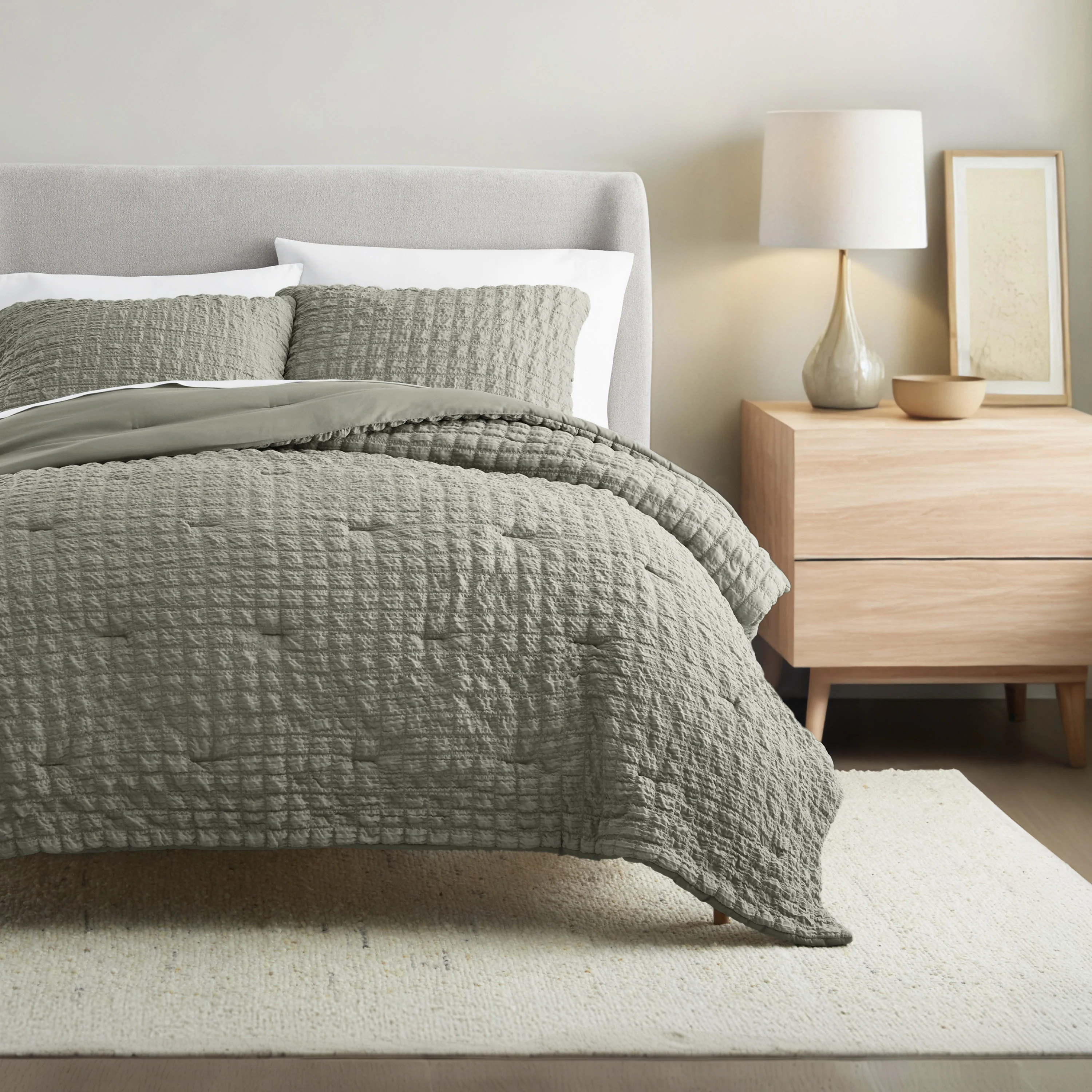 Seersucker Box Textured Down-Alternative Comforter Set - Image 6