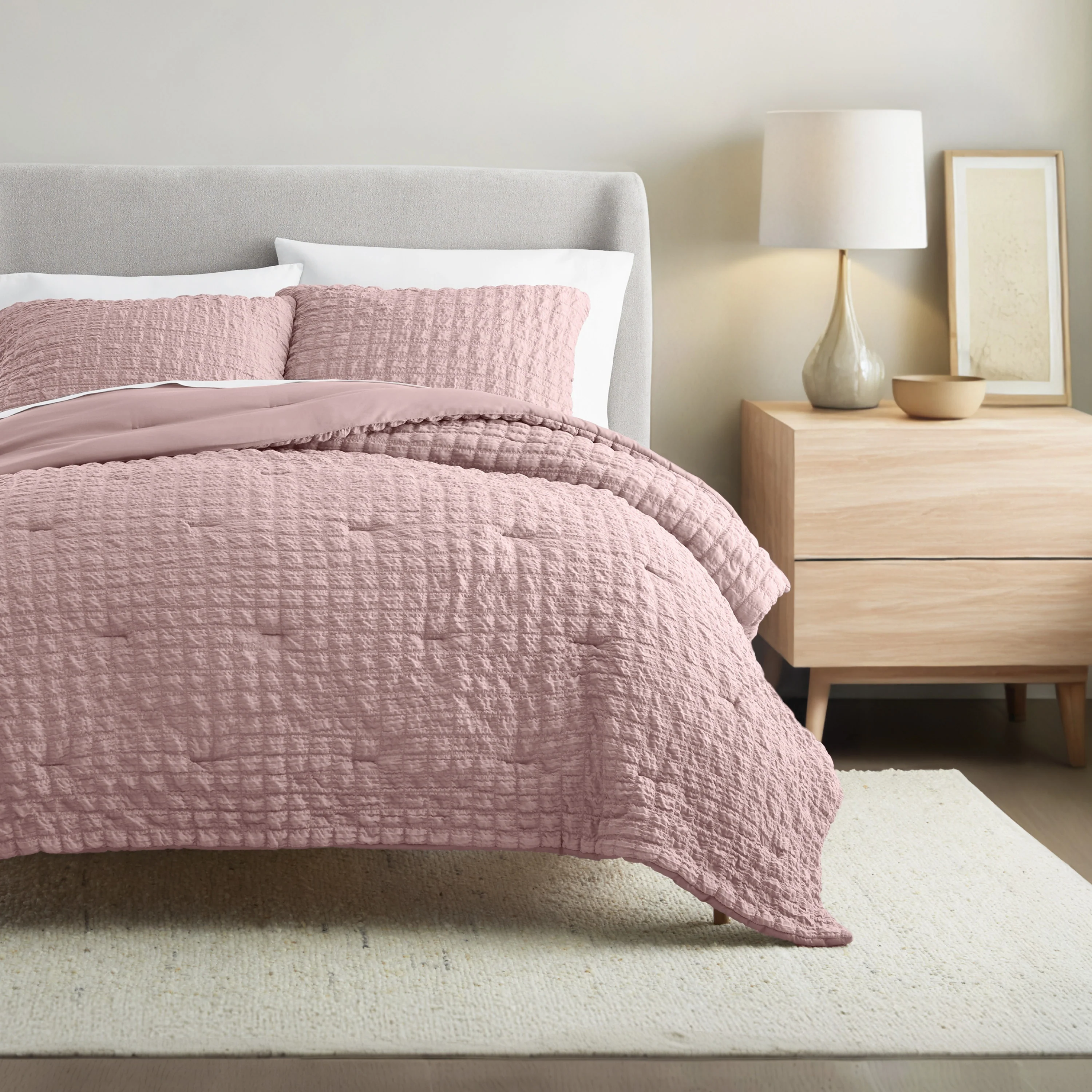 Seersucker Box Textured Down-Alternative Comforter Set - Image 7