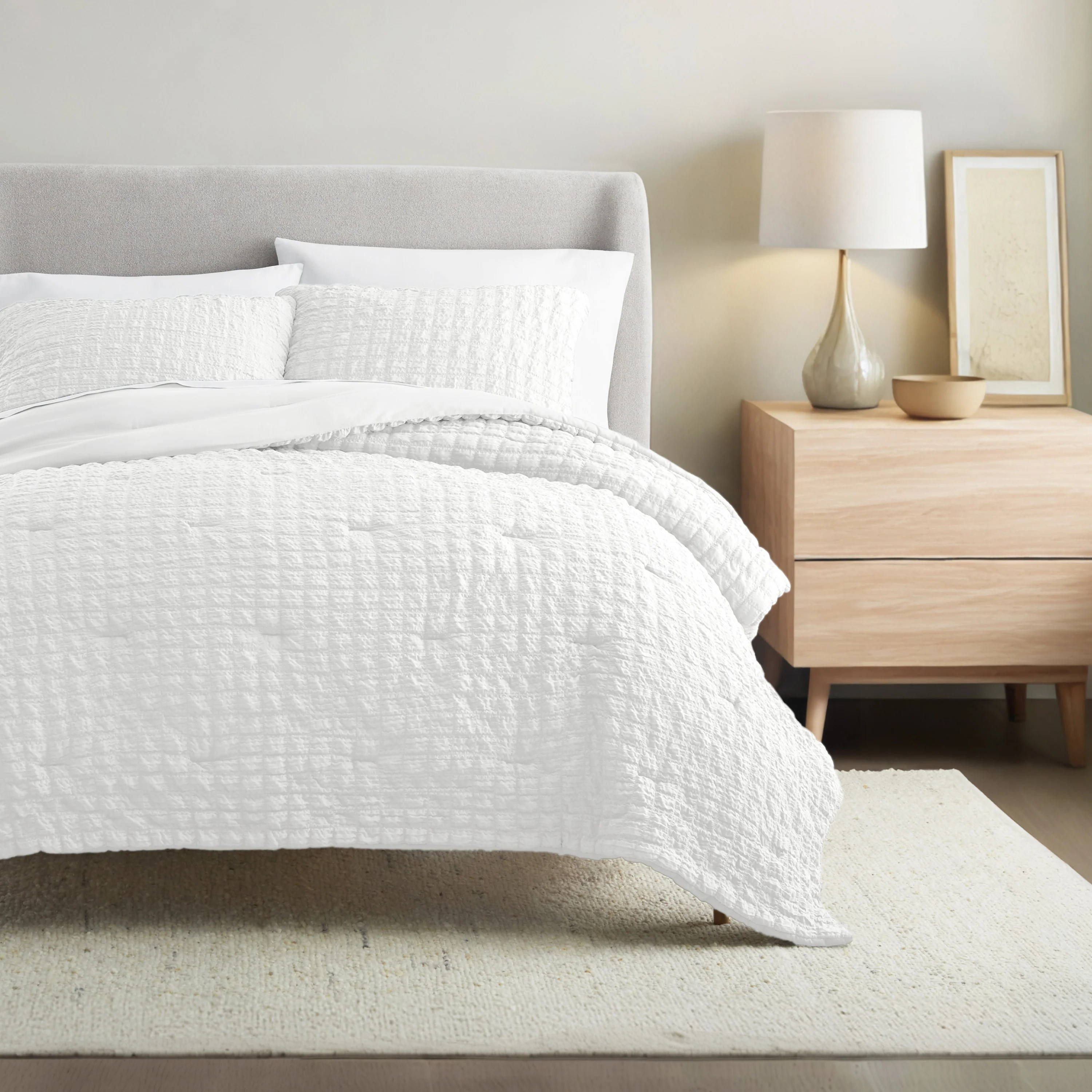 Seersucker Box Textured Down-Alternative Comforter Set - Image 8