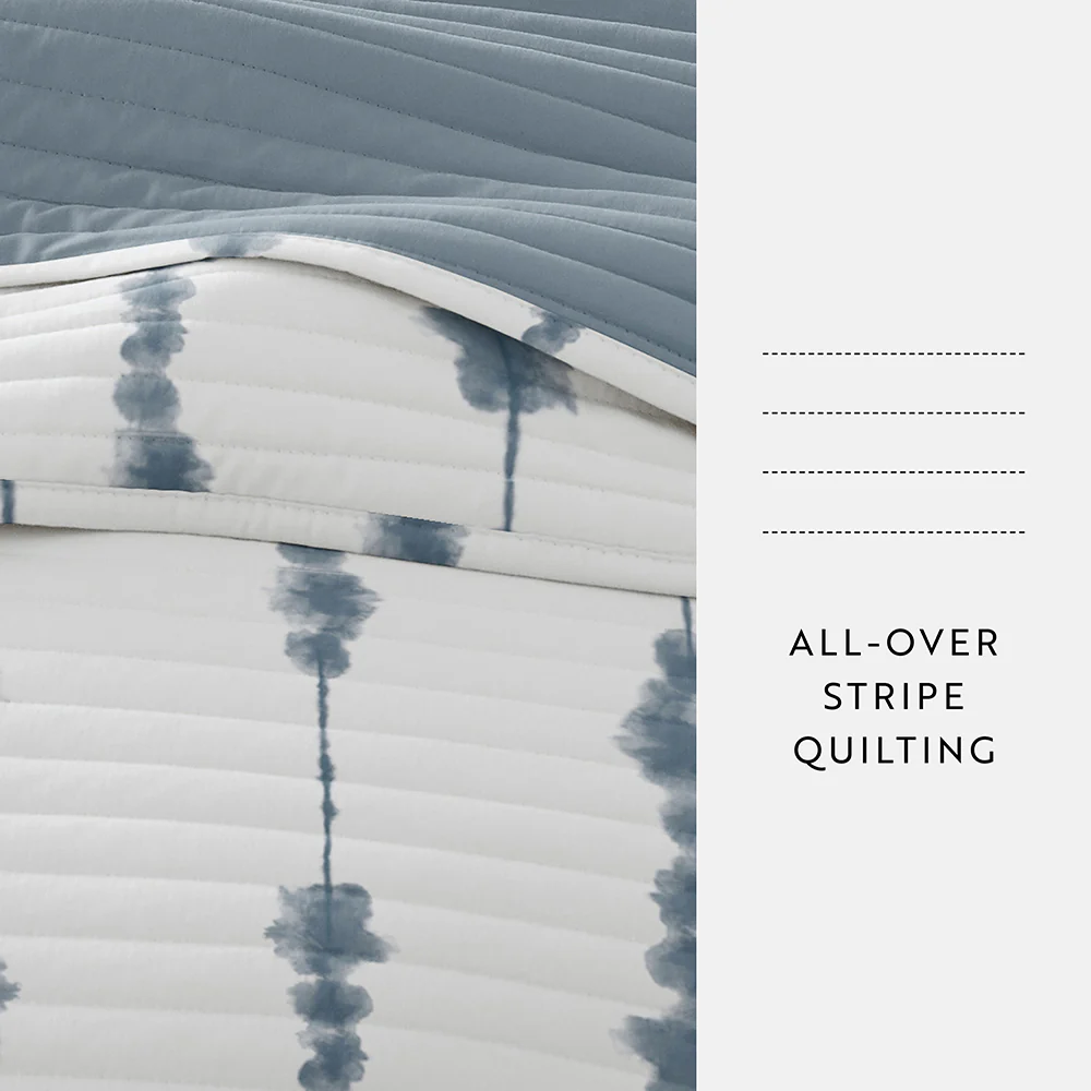 Shibori Reversible Quilted Coverlet Set - Sale - Image 7