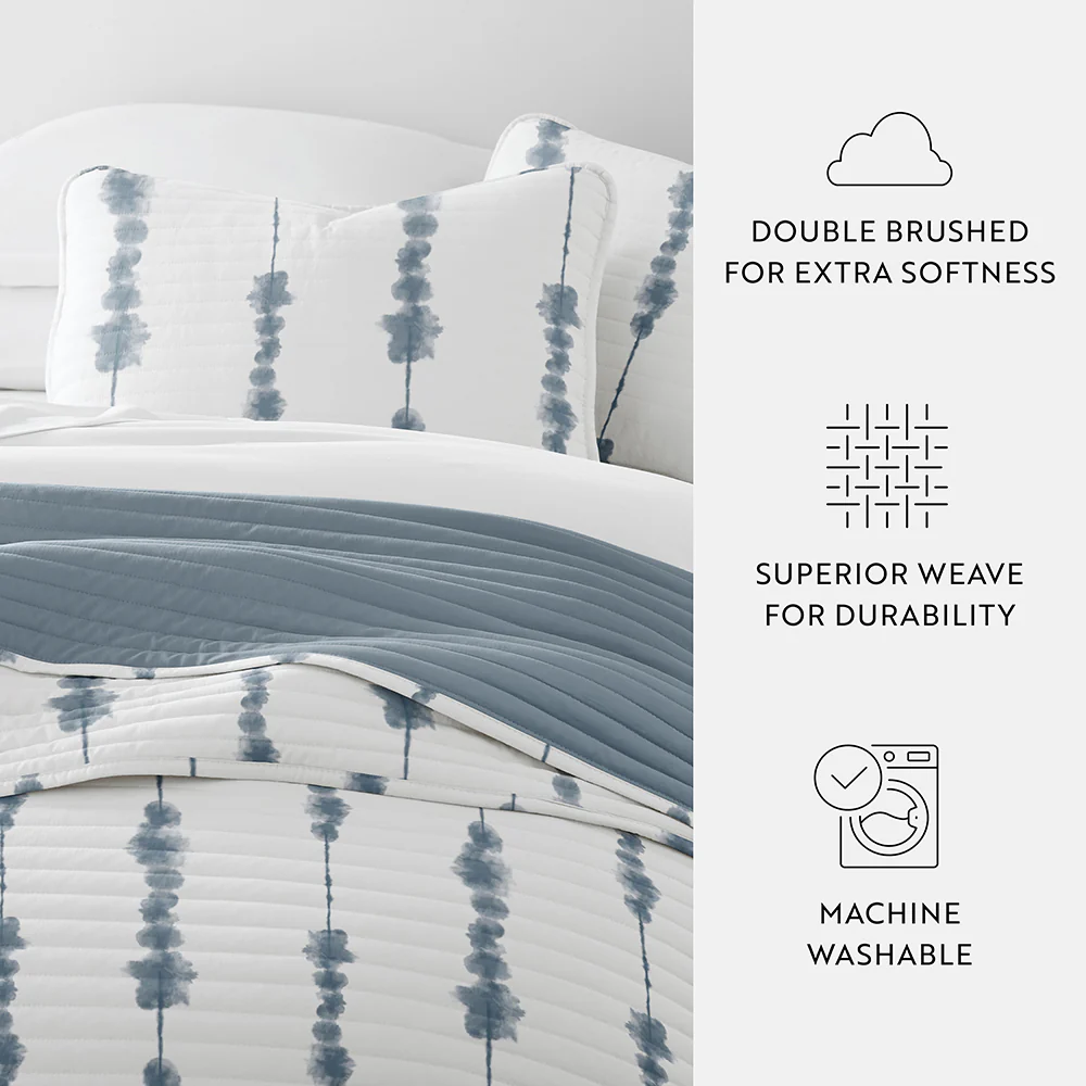 Shibori Reversible Quilted Coverlet Set - Sale - Image 8