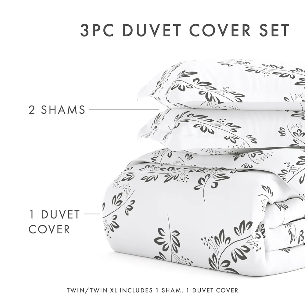 Simple Vine Pattern 3-Piece Duvet Cover Set - Image 11
