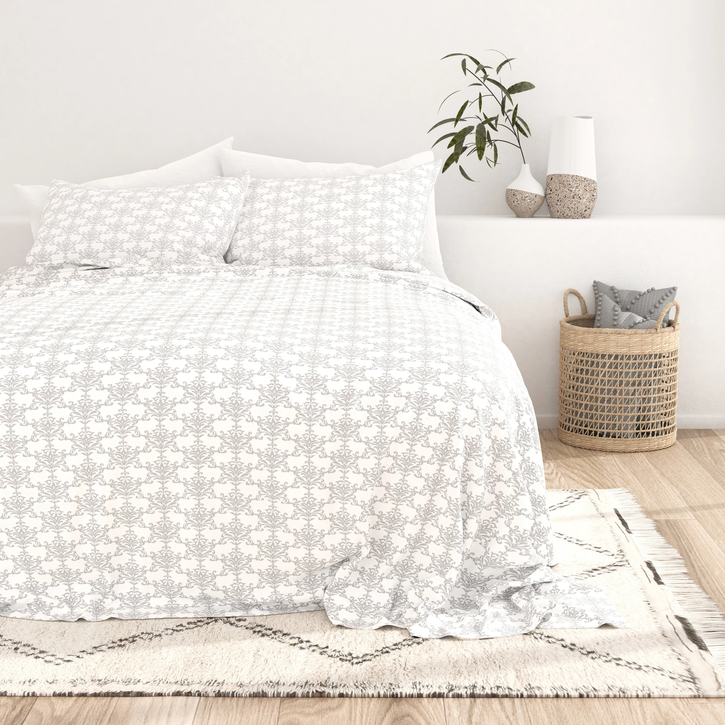 Soft Bouquet Pattern 4-Piece Sheet Set - Image 4
