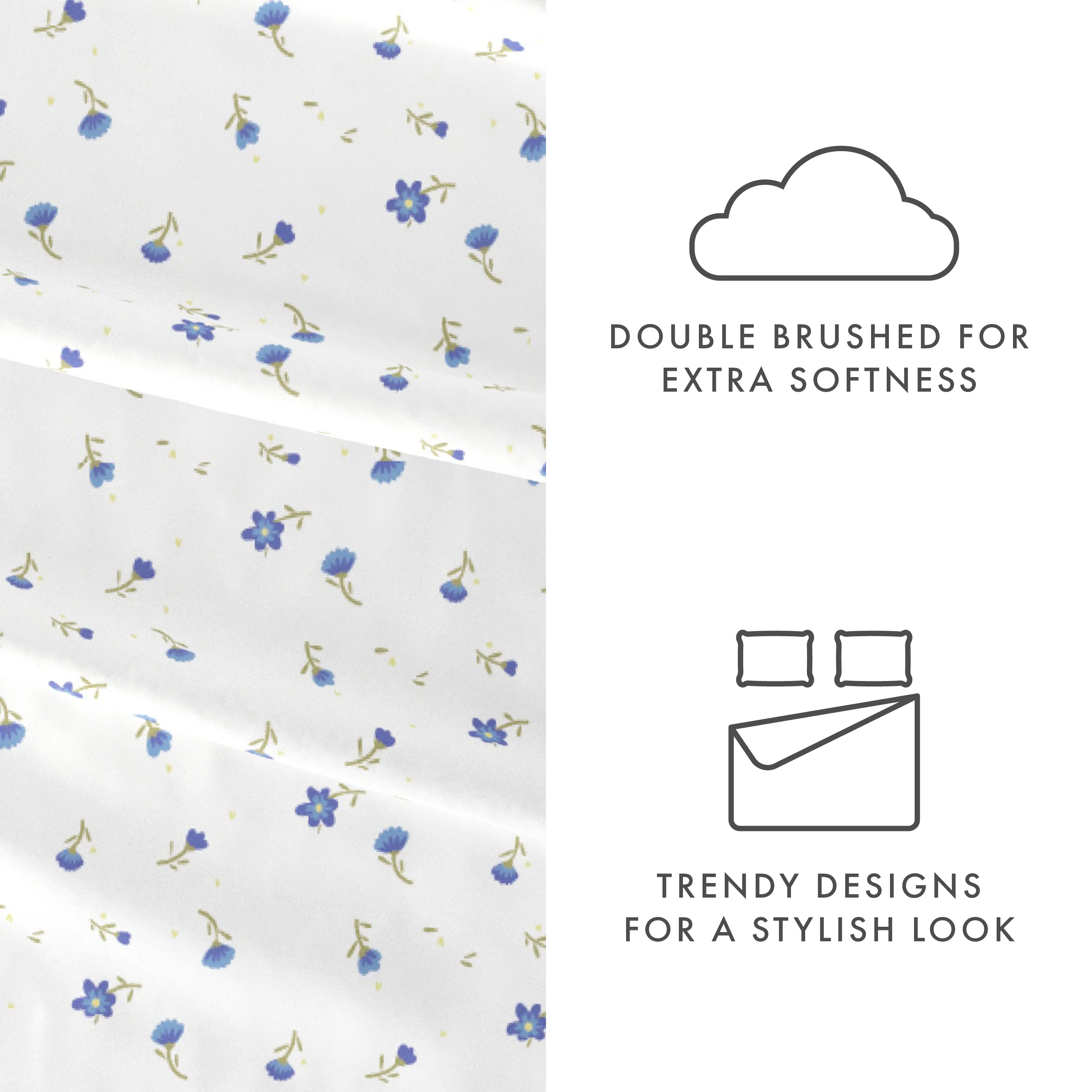 Soft Floral Pattern 4-Piece Sheet Set - Image 12